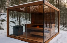 ایده های طراحی سونا با شیشه