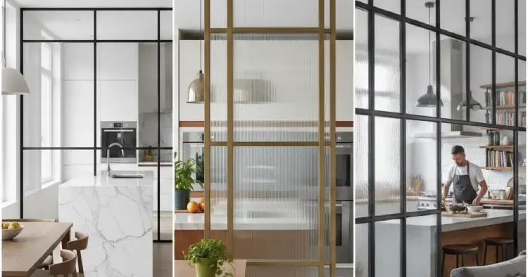 قرار دادن پارتیشن شیشه‌ای در آشپزخانه